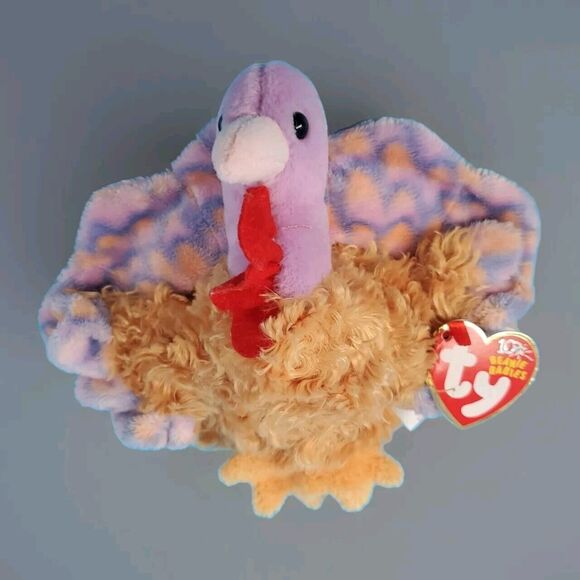 Ty Beanie Babies Tommy Turkey 2002 Plush Stuffed Animal Toy with Hang Tag - Picture 1 of 7